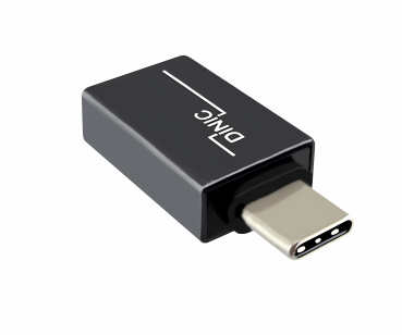DINIC Adapter, USB C Stecker auf USB A Buchse, 3 Stück Alu, space grey